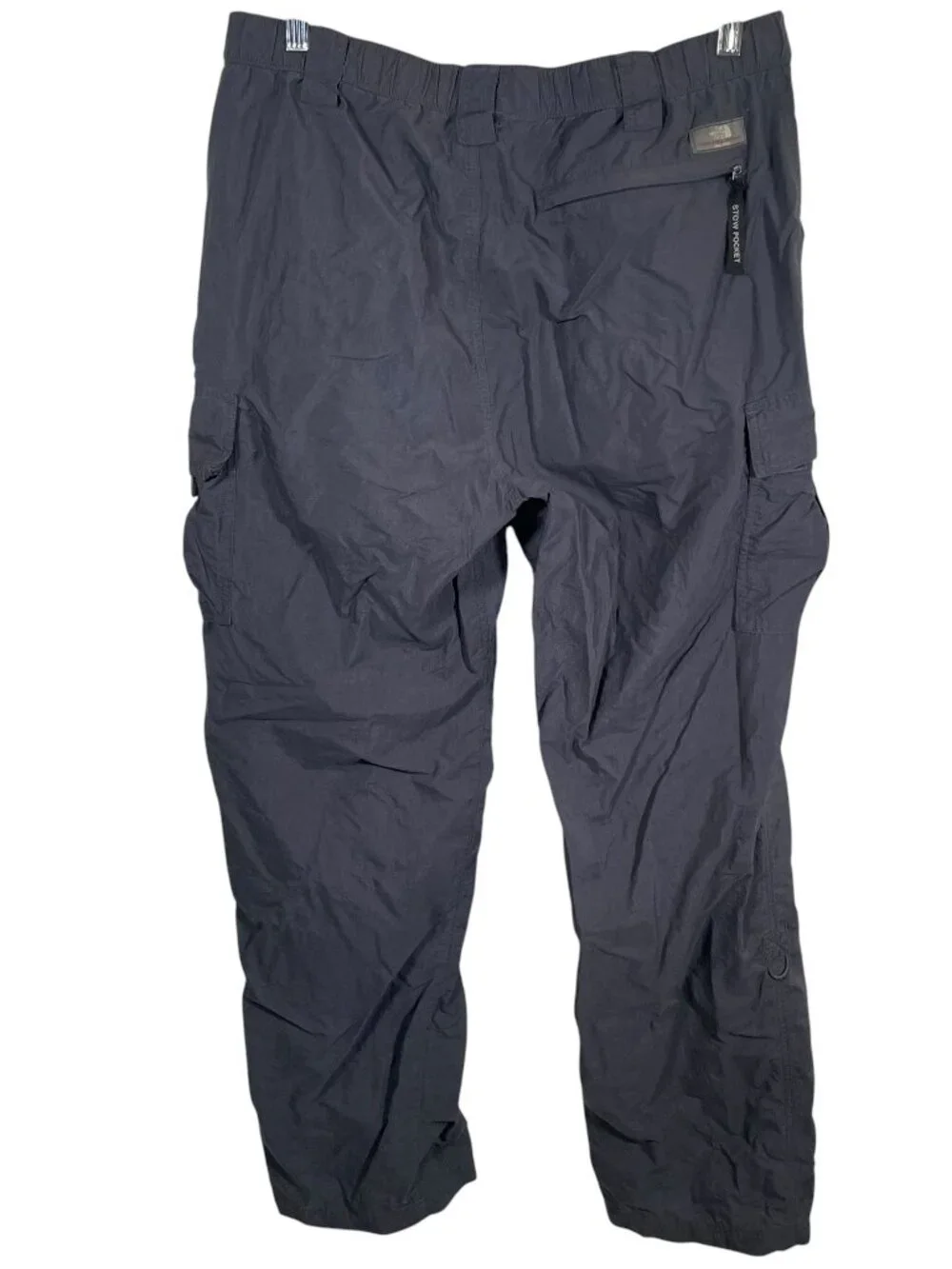 Vintage The North Face Pants Mens Large Blue Gray Nylon Stow Pocket Hiking Stow